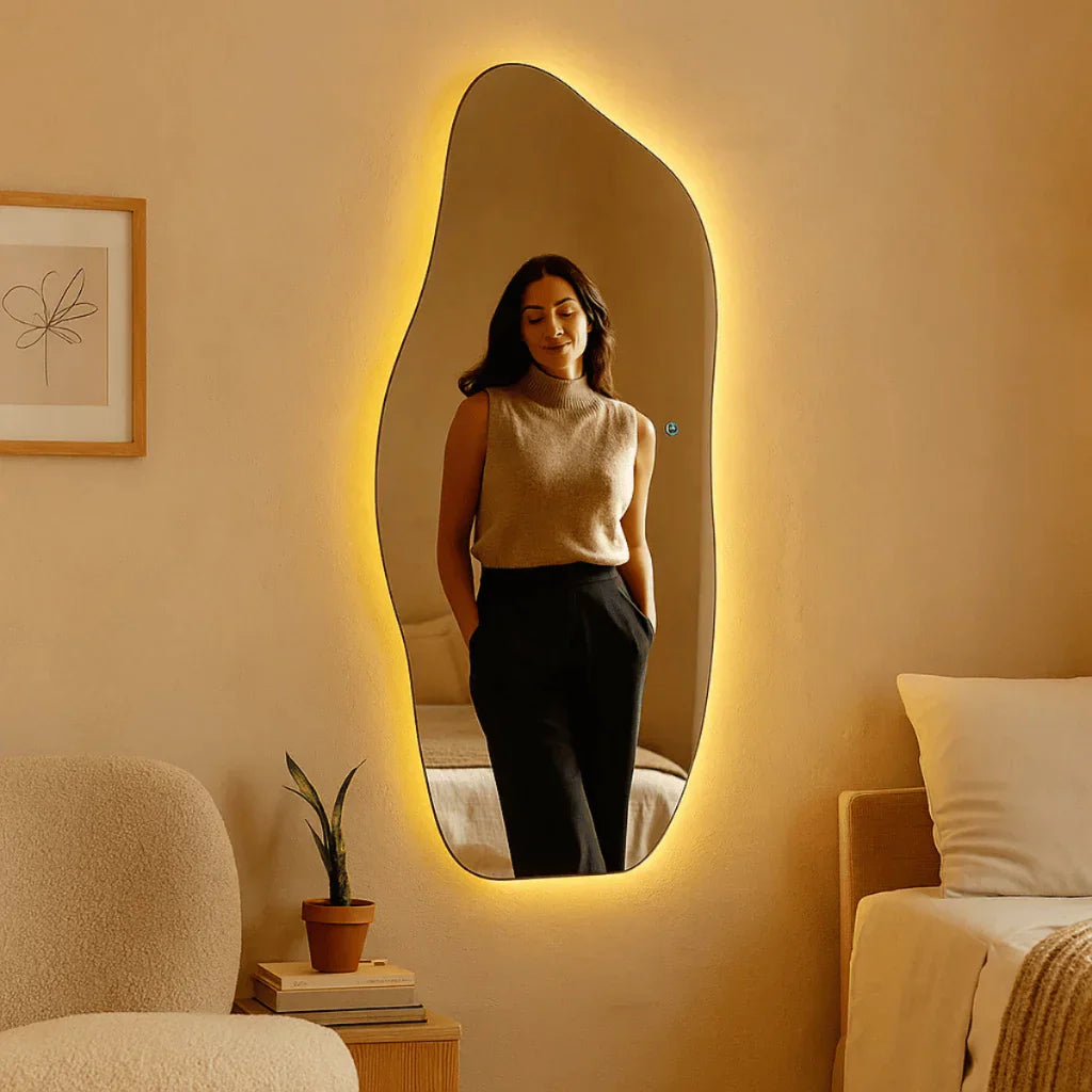 Espejo de Cuerpo Completo Lopazzi con Algodón Orgánico y Luz LED Ajustable – 115 x 60 cm – ¡Aprovecha la Oferta!