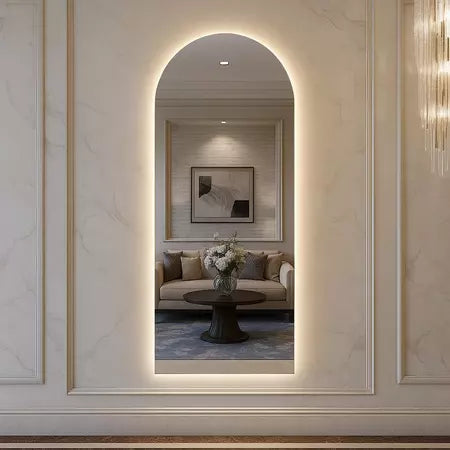 Espejo Ovalado con Pie Recto y LED – Disponible en 150 cm y 170 cm – ¡Aprovecha la Oferta!