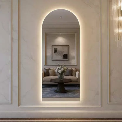 Espejo Ovalado con Iluminación LED y Base Recta – Disponible en 150 cm y 170 cm – ¡Aprovecha la Oferta!