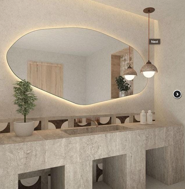 Espejo Orgánico Irregular con LED – 2,10 m x 0,80 m | Colección PRIME – Calidad Superior