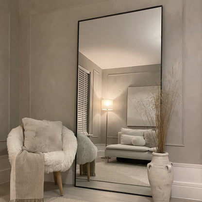 Xavril – Espejo de Cuerpo Entero Negro Extra Grande de Metal (200 cm x 100 cm)