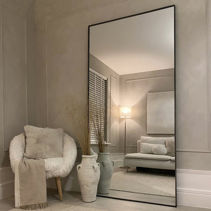 Xavril – Espejo de Cuerpo Entero Negro Extra Grande de Metal (200 cm x 100 cm)